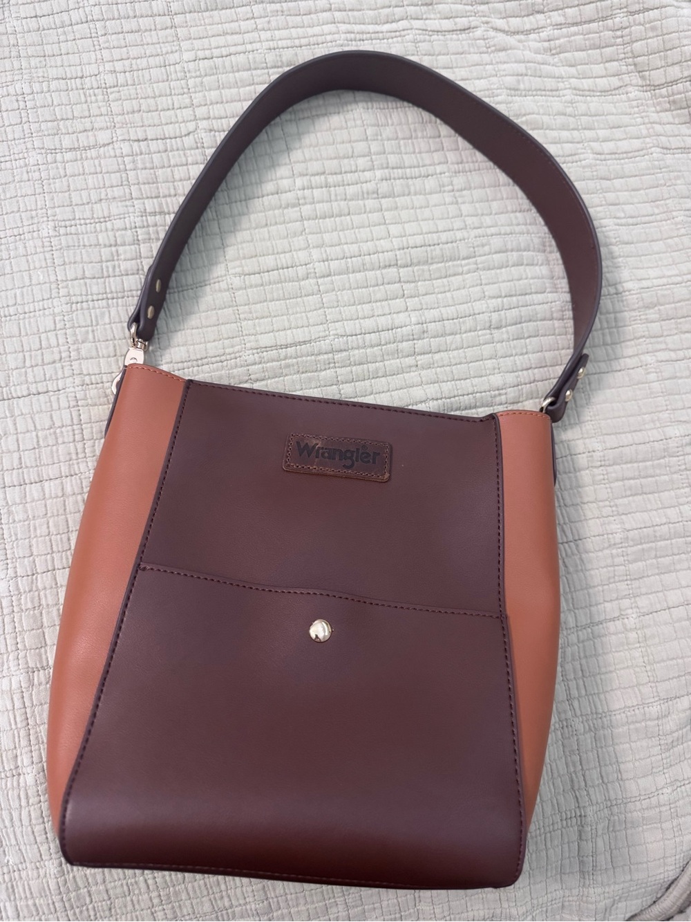 Wrangler Two-Tone Brown and Tan Shoulder Bag